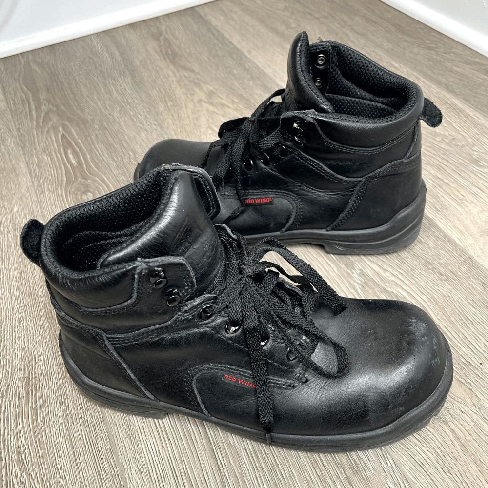 Red‎ Wing Steel Toed Boots Size 8 Mens Brown Leather Work Boots Lace Up